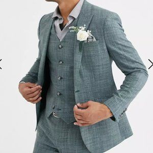 ASOS DESIGN skinny suit jacket in pine green crosshatch - 46 Regular